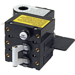 Blue Sea A-Series ELCI Main Circuit Breaker - Double Pole 120V AC 30A [3106100] - BuoyMart.com  Circuit Breakers Blue Sea Systems