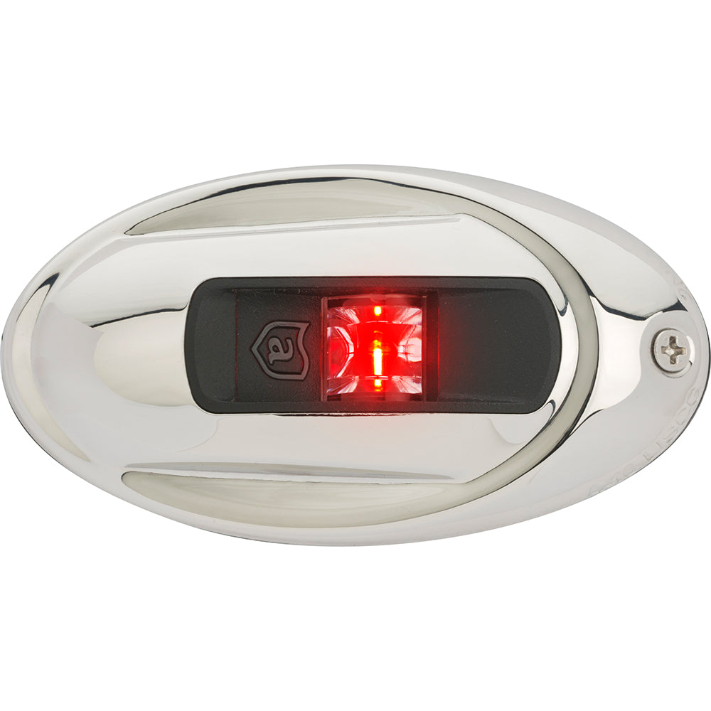 Attwood LightArmor Vertical Surface Mount Navigation Light - Oval - Port (red) - Stainless Steel - 2NM [NV4012SSR-7] - BuoyMart.com  Navigation Lights Attwood Marine