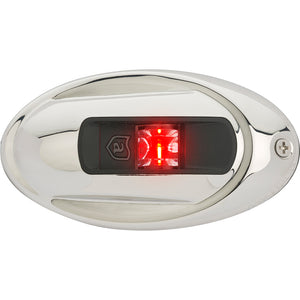 Attwood LightArmor Vertical Surface Mount Navigation Light - Oval - Port (red) - Stainless Steel - 2NM [NV4012SSR-7] - BuoyMart.com  Navigation Lights Attwood Marine