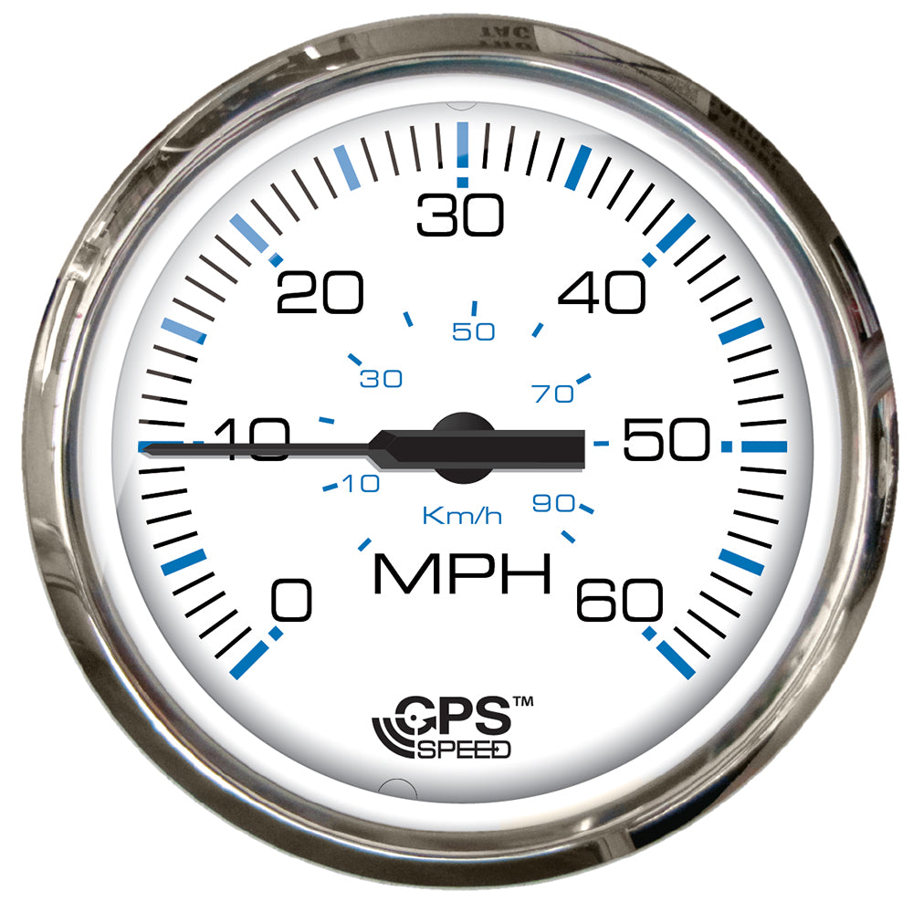 Faria Chesapeake White SS 4" Studded Speedometer - 60MPH (GPS) [33839] - BuoyMart.com  Gauges Faria Beede Instruments