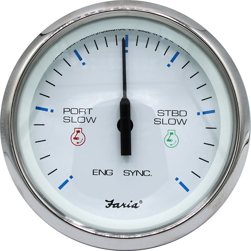 Faria 4" Chesapeake SS White Engine Synchronizer - Dual Gas  Var Ratio Alt Diesel [33801] - BuoyMart.com  Gauges Faria Beede Instruments