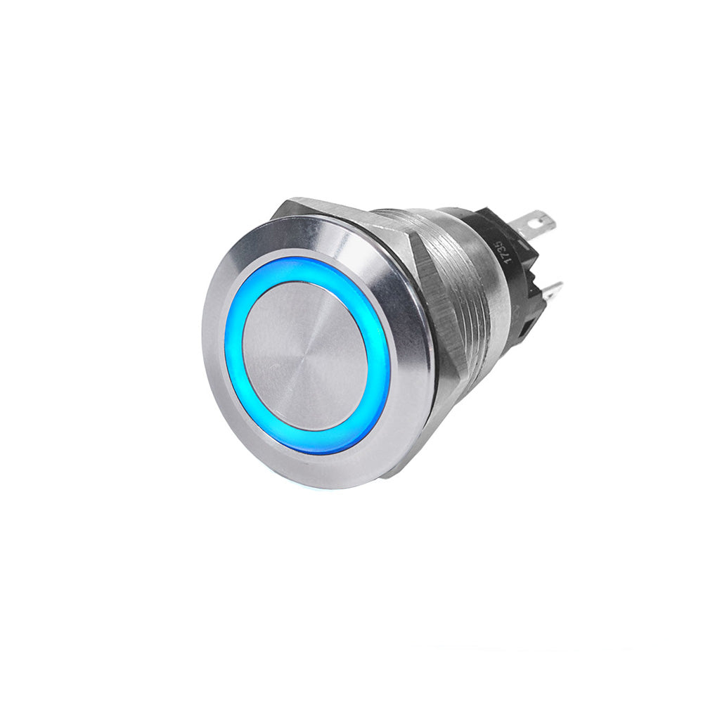 Blue Sea 4161 SS Push Button Switch - Off-(On) - Blue - 10A [4161] - BuoyMart.com  Switches & Accessories Blue Sea Systems