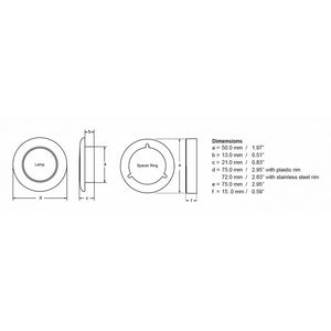 Hella Marine Polished Stainless Steel Rim LED Courtesy Lamp - Blue [980503221] - BuoyMart.com  Interior / Courtesy Light Hella Marine