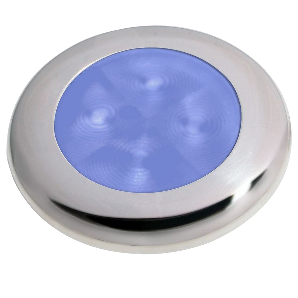 Hella Marine Polished Stainless Steel Rim LED Courtesy Lamp - Blue [980503221] - BuoyMart.com  Interior / Courtesy Light Hella Marine