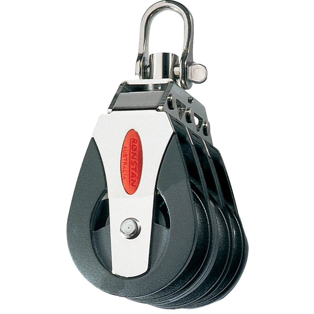 Ronstan Series 40 Ball Bearing Block - Triple - Swivel Head [RF40300] - BuoyMart.com  Blocks Ronstan