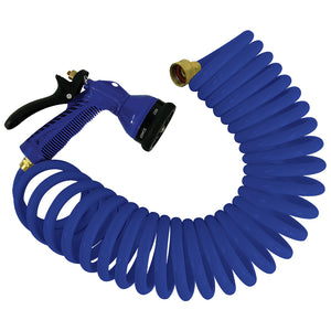 Whitecap 15 Blue Coiled Hose w/Adjustable Nozzle [P-0440B] - BuoyMart.com  Washdown / Pressure Pumps Whitecap