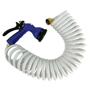 Whitecap 15 White Coiled Hose w/Adjustable Nozzle [P-0440] - BuoyMart.com  Washdown / Pressure Pumps Whitecap