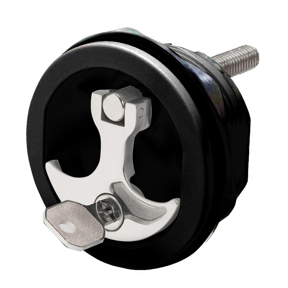 Whitecap Compression Handle CP Zamac/Black Nylon Locking Fresh Water Use Only [S-1415BC] - BuoyMart.com  Latches Whitecap