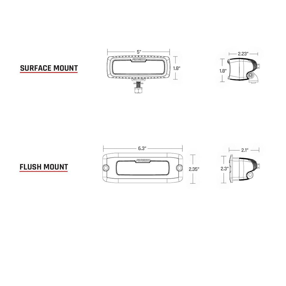 RIGID Industries SR-Q PRO Back Light Kit - Flush Mount Diffused - Pair - Black [980033] - BuoyMart.com  Flood/Spreader Lights RIGID Industries
