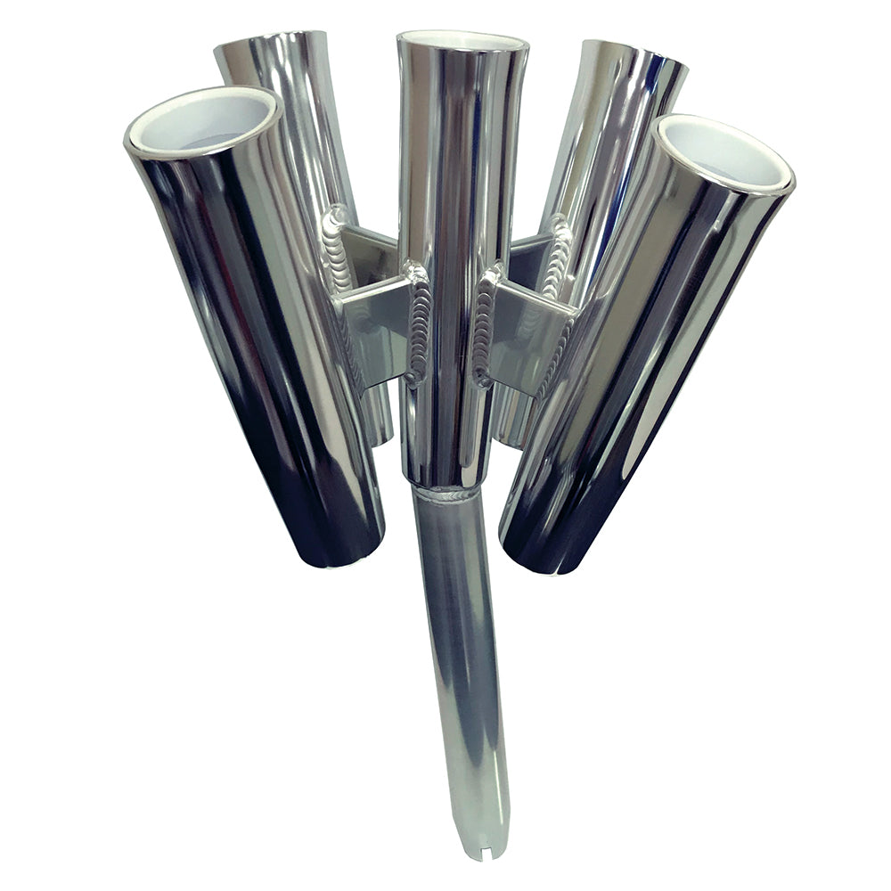 Tigress Five Rod Cluster - Bent Butt - Polished Aluminum [88157-2] - BuoyMart.com  Rod Holders Tigress