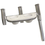 Tigress Offset Triple Rod Holder w/Cup Holders - Port Side - Polished Aluminum [88148] - BuoyMart.com  Rod Holders Tigress