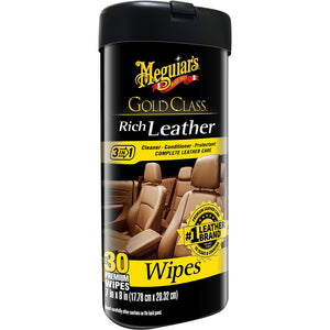 Meguiars Gold Class Rich Leather Cleaner  Conditioner Wipes [G10900] - BuoyMart.com  Cleaning Meguiar's