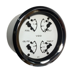 VDO Cockpit Marine 85mm (3-3/8") 4 in 1 Gauge - White Dial/Bezel [110-15800] - BuoyMart.com  Gauges VDO