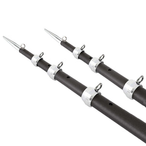 Tigress XD 3k Carbon Fiber Telescoping Outrigger Poles - 18 feet - Matte Black/ Silver - Pair [88679-1] - BuoyMart.com  Outriggers Tigress