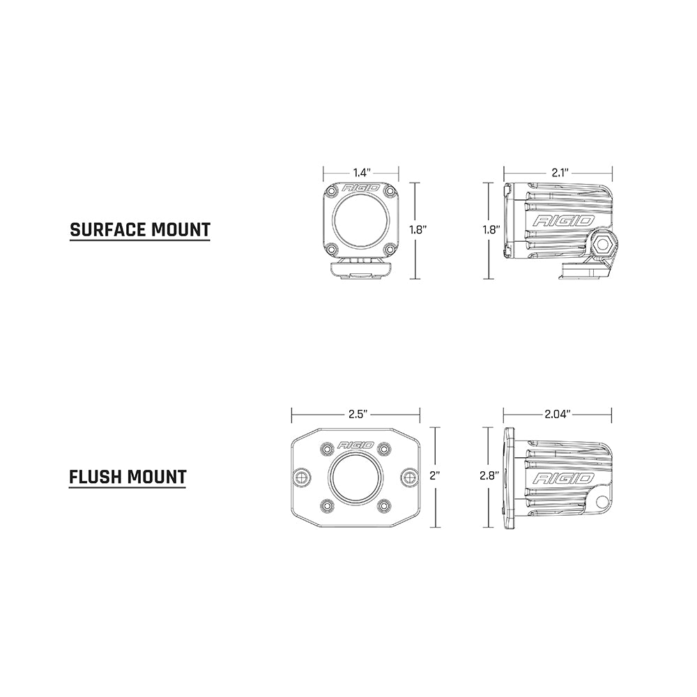 RIGID Industries Ignite Surface Mount Diffused - Pair - Black [20541] - BuoyMart.com  Flood/Spreader Lights RIGID Industries