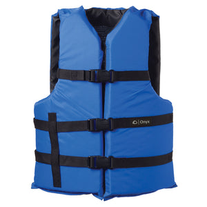 Onyx Nylon General Purpose Life Jacket - Adult Oversize - Blue [103000-500-005-12] - BuoyMart.com  Personal Flotation Devices Onyx Outdoor
