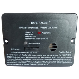 Safe-T-Alert Combo Carbon Monoxide Propane Alarm - Flush Mount - Mini - Black [25-742-BL] - BuoyMart.com  Fume Detectors Safe-T-Alert