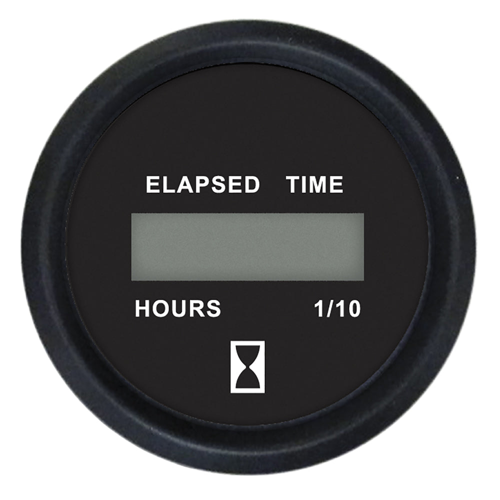 Faria Euro Black 2" Digital Hourmeter Gauge [12835] - BuoyMart.com  Gauges Faria Beede Instruments