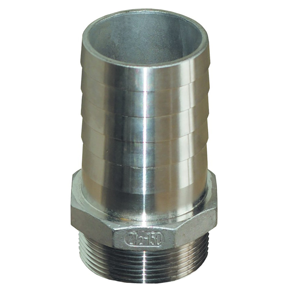 GROCO 2"" NPT x 2" ID Stainless Steel Pipe to Hose Straight Fitting [PTH-2000-S] GROCO