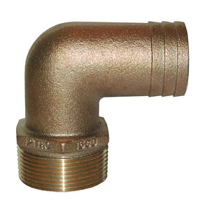 GROCO 1-1/2" NPT x 1-1/2" ID Bronze 90 Degree Pipe to Hose Fitting Standard Flow Elbow [PTHC-1500] - BuoyMart.com  Fittings GROCO