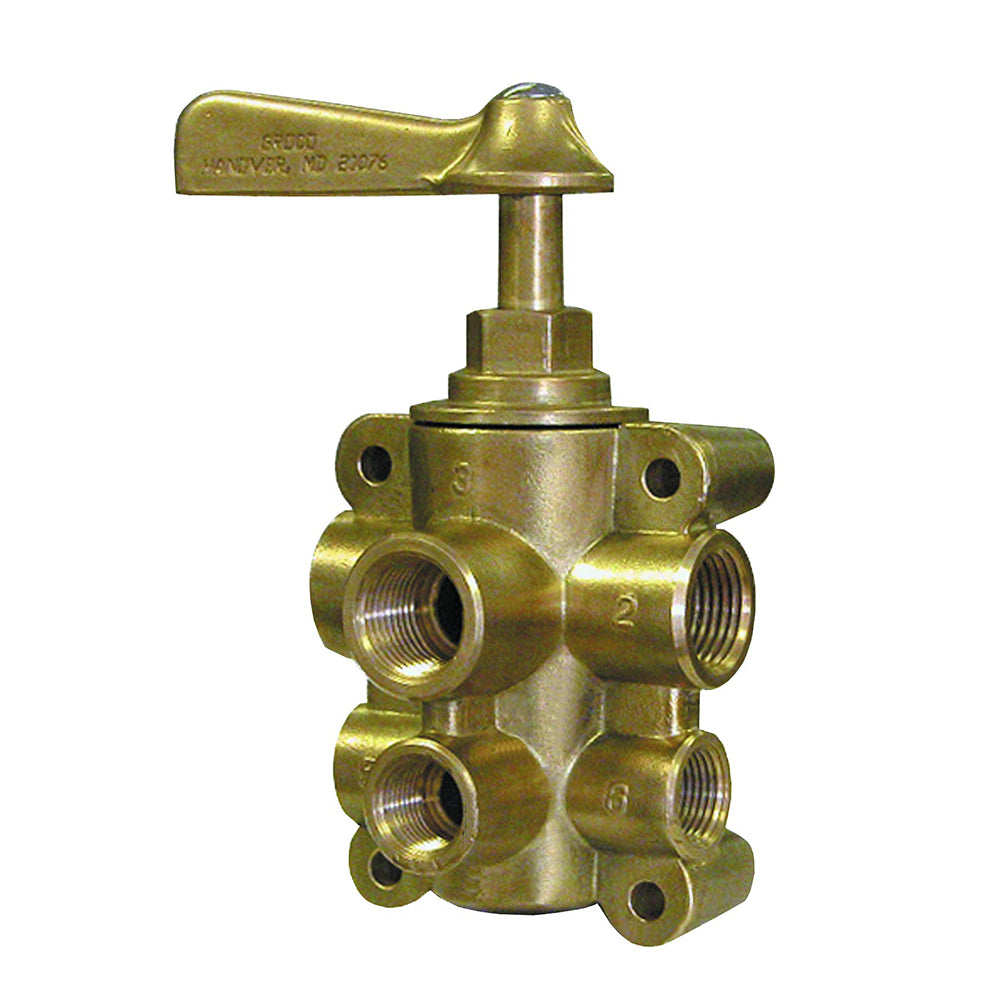 GROCO 6-Port NPT Bronze Fuel Valve 1/2" Main - 3/8" Return [FV-65038] - BuoyMart.com  Fittings GROCO