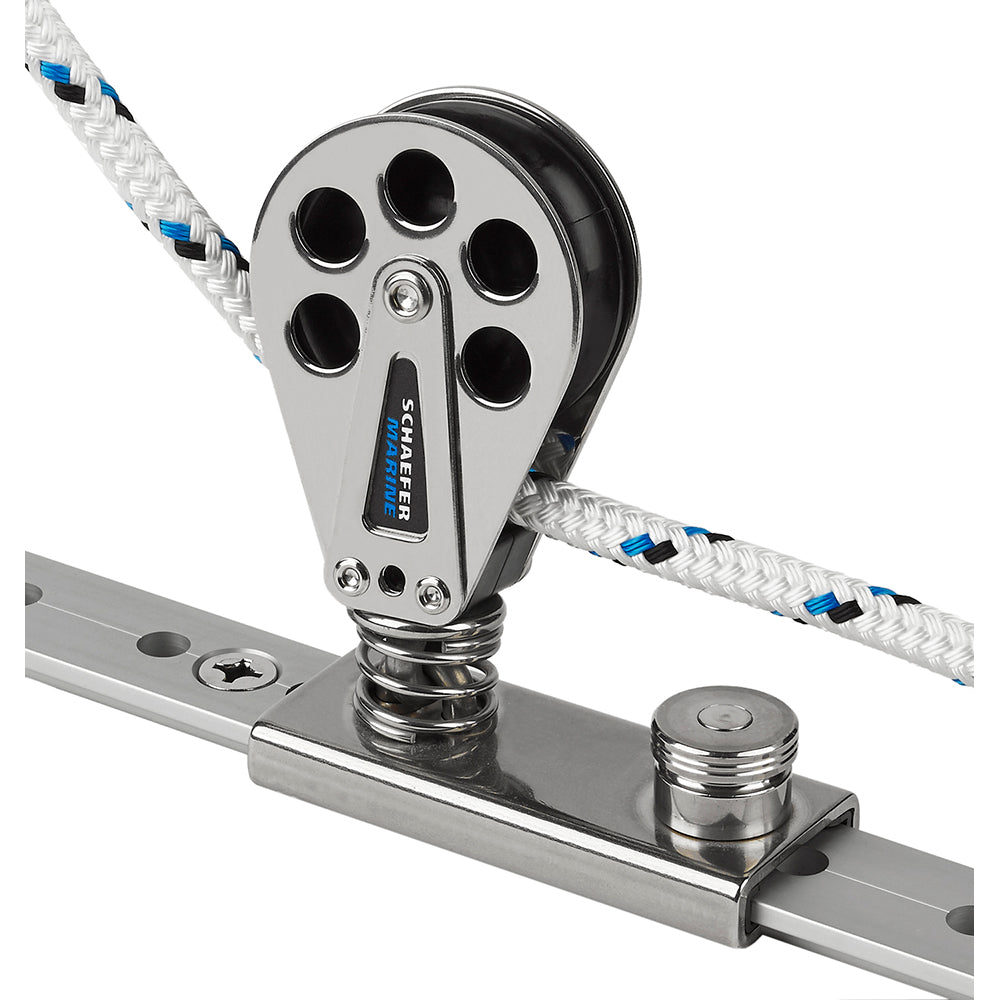 Schaefer Spring Loaded/Lined Slide/Stainless Steel f/1-1/4" T-Track [705-92] - BuoyMart.com  Blocks Schaefer Marine