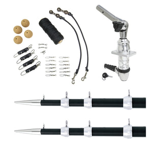 Tigress XD Top Mount System - 18 Carbon Fiber Black/Silver Ultimate Rigging Kit [88679-01] - BuoyMart.com  Outriggers Tigress