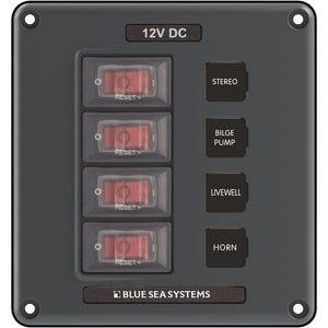 Blue Sea 4320 Circuit Breaker Switch Panel 4 Position - Gray [4320] - BuoyMart.com  Electrical Panels Blue Sea Systems