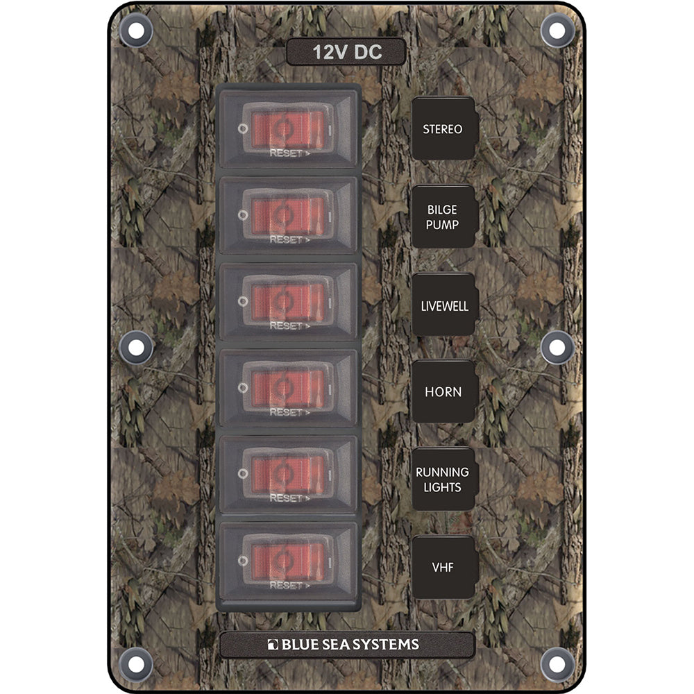 Blue Sea 4325 Circuit Breaker Switch Panel 6 Position - Camo [4325] - BuoyMart.com  Electrical Panels Blue Sea Systems