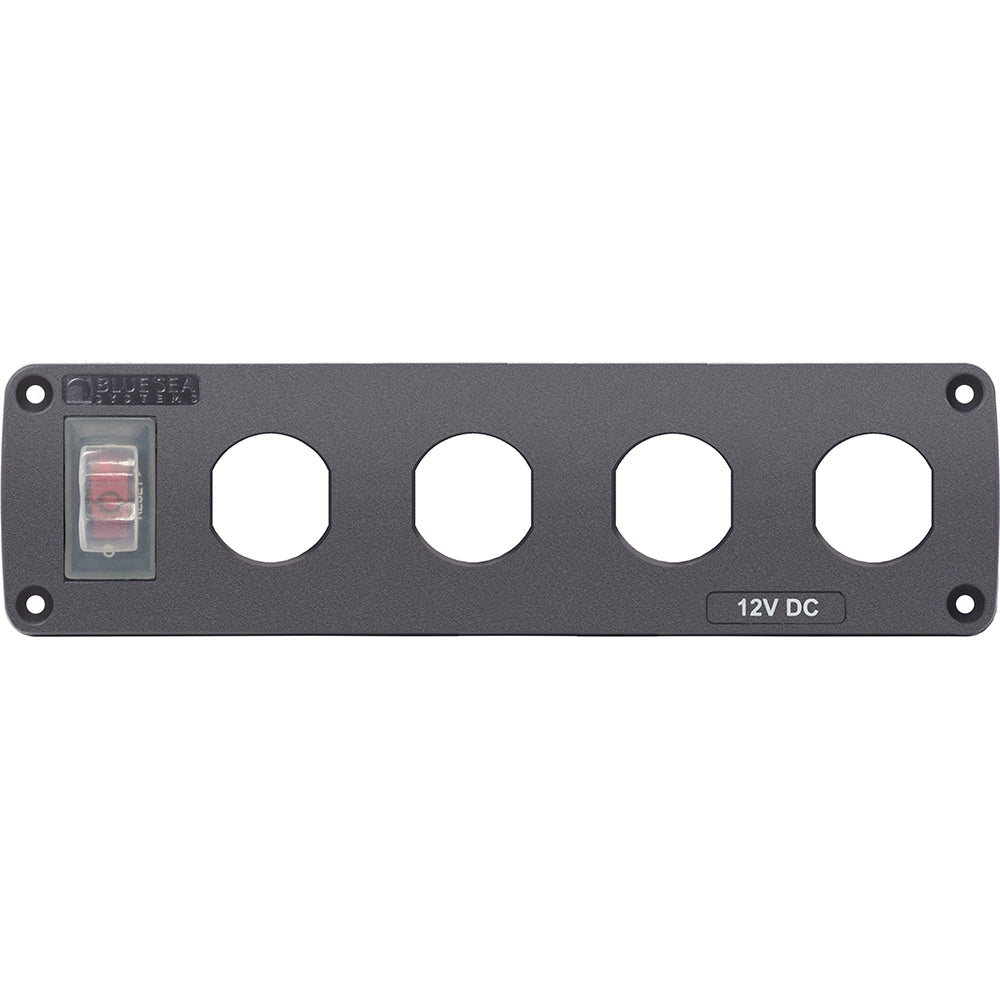 Blue Sea Water Resistant USB Accessory Panel - 15A Circuit Breaker, 4x Blank Apertures [4369] - BuoyMart.com  Accessories Blue Sea Systems