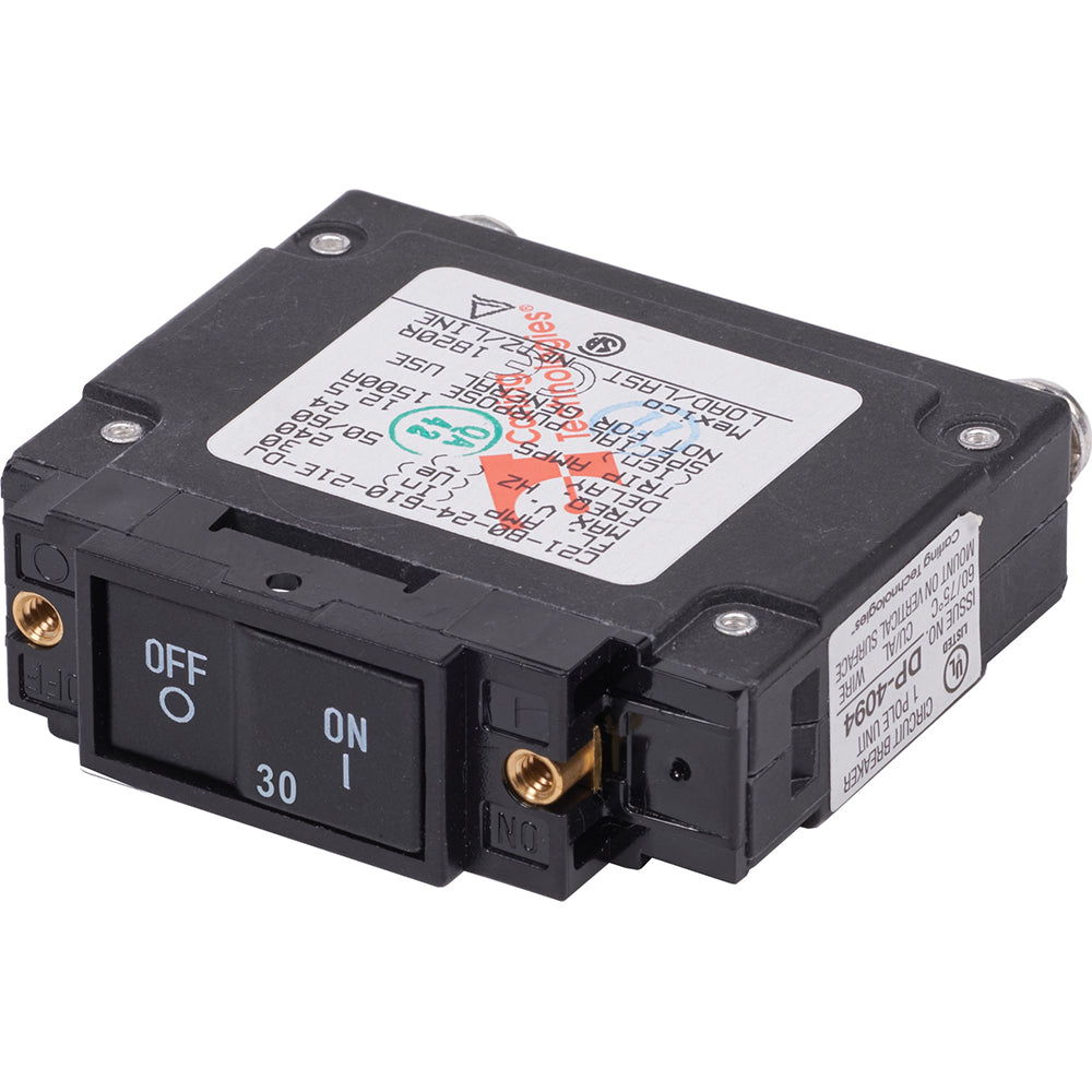 Blue Sea 7458 UL-489 Circuit Breaker - 30A Flat Rocker [7458] - BuoyMart.com  Circuit Breakers Blue Sea Systems