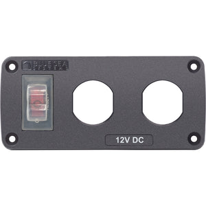 Blue Sea 4364 Water Resistant USB Accessory Panel - 15A Circuit Breaker, 2x Blank Apertures [4364] - BuoyMart.com  Accessories Blue Sea Systems