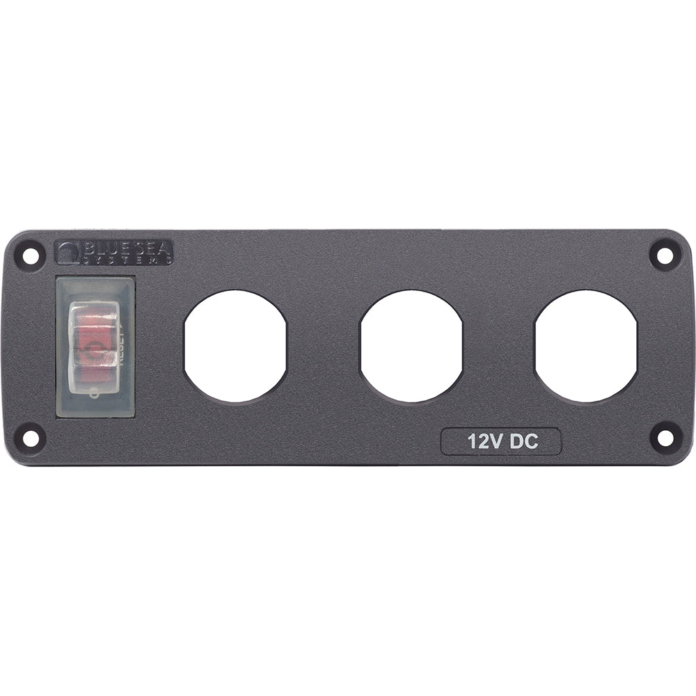 Blue Sea 4367 Water Resistant USB Accessory Panel - 15A Circuit Breaker, 3x Blank Apertures [4367] - BuoyMart.com  Accessories Blue Sea Systems