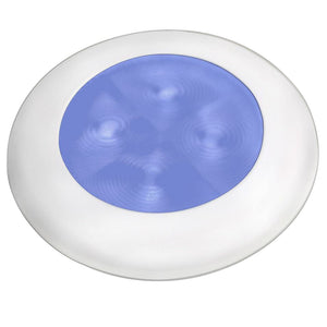 Hella Marine Blue LED Round Courtesy Lamp - White Bezel - 24V [980503241] - BuoyMart.com  Interior / Courtesy Light Hella Marine