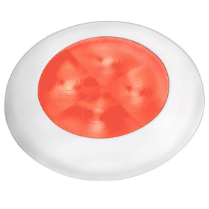 Hella Marine Red LED Round Courtesy Lamp - White Bezel - 24V [980508241] - BuoyMart.com  Interior / Courtesy Light Hella Marine