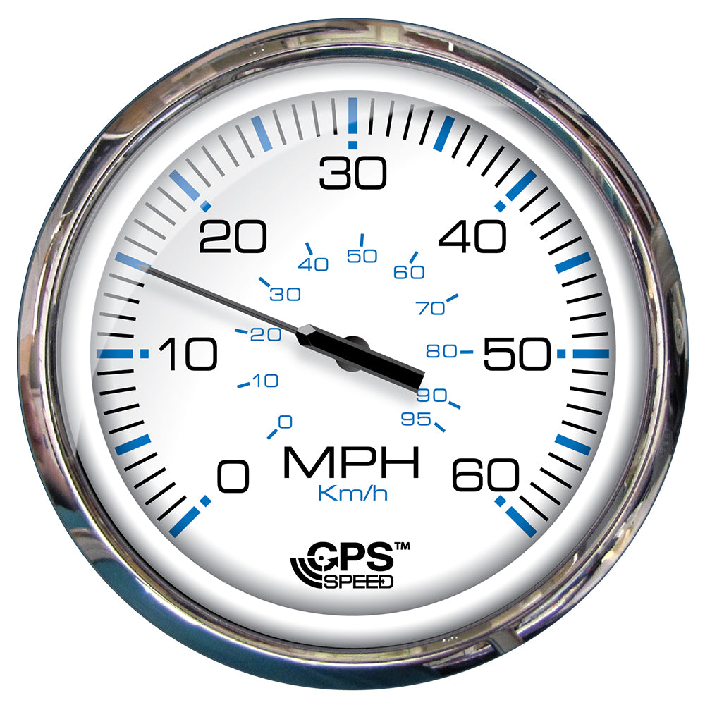 Faria Chesapeake White SS 5" Speedometer - 60 MPH (GPS)(Studded) [33861] - BuoyMart.com  Gauges Faria Beede Instruments