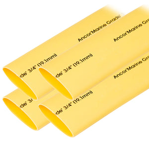 Ancor Heat Shrink Tubing 3/4" x 6" - Yellow - 4 Pieces [306906] - BuoyMart.com  Wire Management Ancor