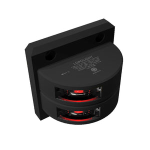 Lopolight Series 301-002 - Double Stacked Port Sidelight - 2NM - Vertical Mount - Red - Black Housing [301-002ST-B] - BuoyMart.com  Navigation Lights Lopolight