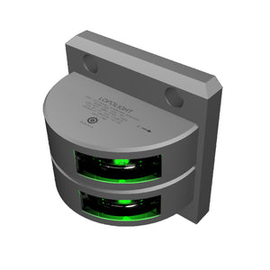 Lopolight Series301-101 - Double Stacked Starboard Sidelight - 3NM - Vertical Mount - Green - Silver Housing [301-101ST] - BuoyMart.com  Navigation Lights Lopolight