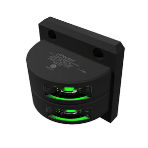 Lopolight Series301-101 - Double Stacked Starboard Sidelight - 3NM - Vertical Mount - Green - Black Housing [301-101ST-B] - BuoyMart.com  Navigation Lights Lopolight