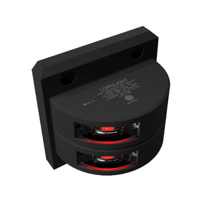 Lopolight Series 301-102 - Double Stacked Port Sidelight - 3NM - Vertical Mount - Red - Black Housing [301-102ST-B] - BuoyMart.com  Navigation Lights Lopolight