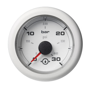 Veratron 52MM (2-1/16") OceanLink Transmission Oil Pressure Gauge - 30 Bar/440 PSI - White Dial  Bezel [A2C1066050001] - BuoyMart.com  Gauges Veratron