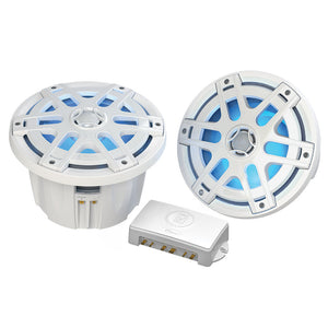 Poly-Planar MA-OC8 8" 500 Watt Waterproof Blue LED Speaker - White [MA-OC8] Poly-Planar
