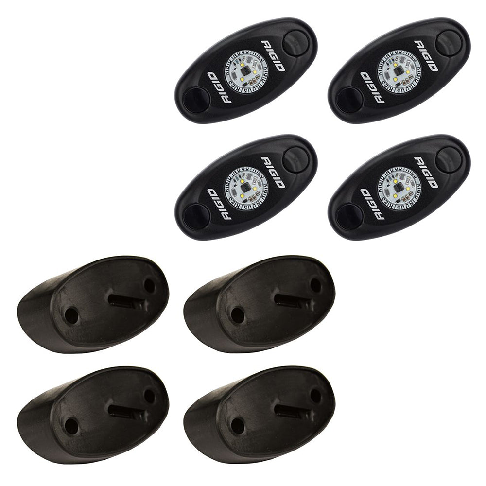 RIGID Industries A-Series Rock Light Kit - 4 Cool White Lights - Black [400203] - BuoyMart.com  Interior / Courtesy Light RIGID Industries
