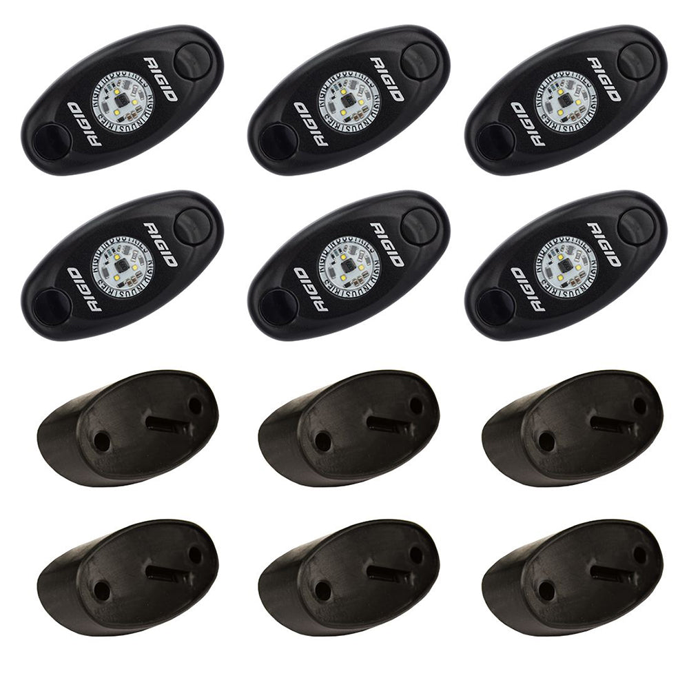 RIGID Industries A-Series Rock Light Kit - 6 Blue Lights - Black [400283] - BuoyMart.com  Interior / Courtesy Light RIGID Industries