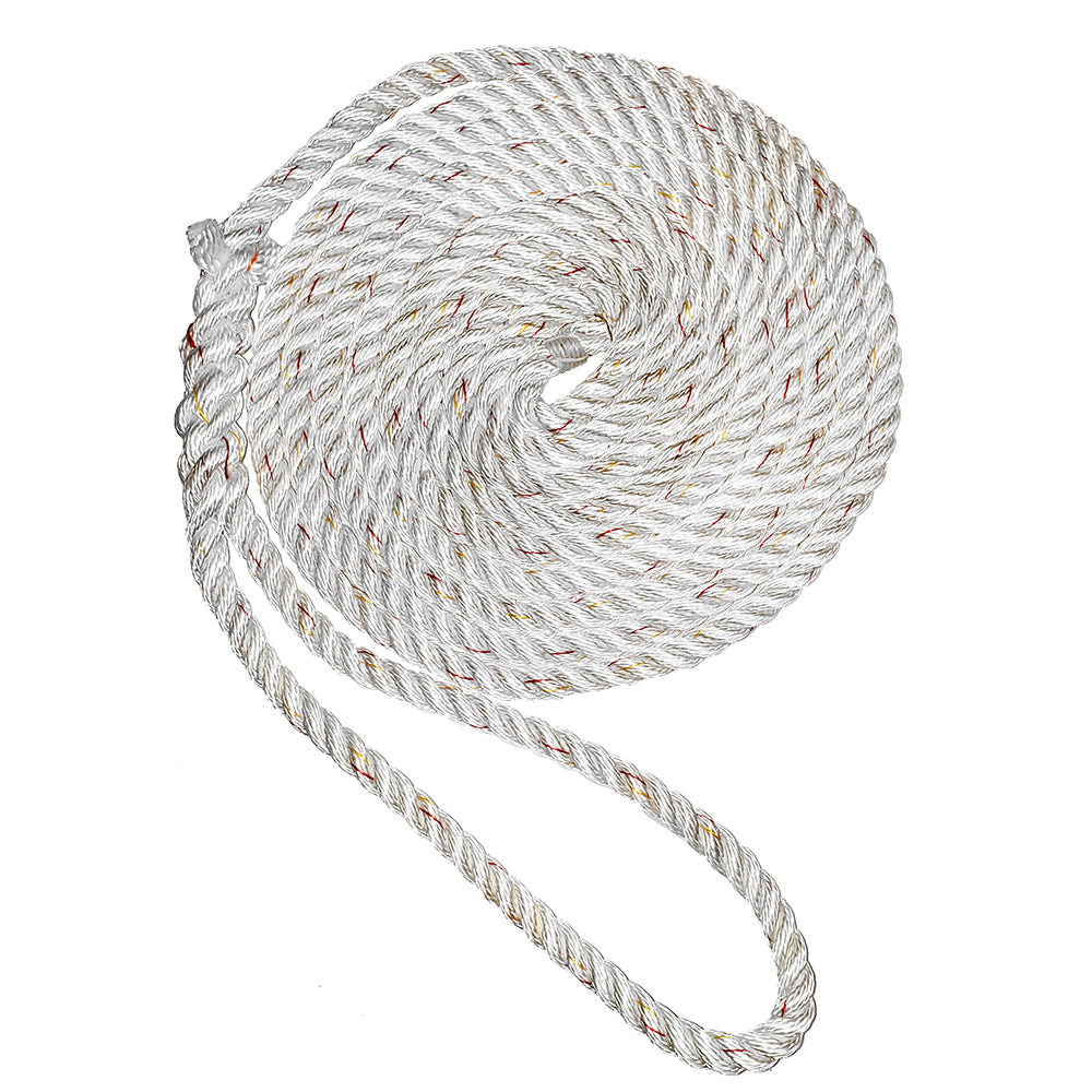 New England Ropes 3/4" Premium 3-Strand Dock Line - White w/Tracer - 35 [C6050-24-00035] - BuoyMart.com  Dock Line New England Ropes