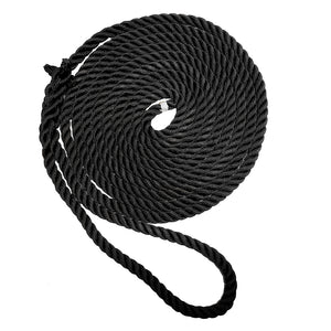New England Ropes 1/2" Premium 3-Strand Dock Line - Black - 35 [C6054-16-00035] - BuoyMart.com  Dock Line New England Ropes