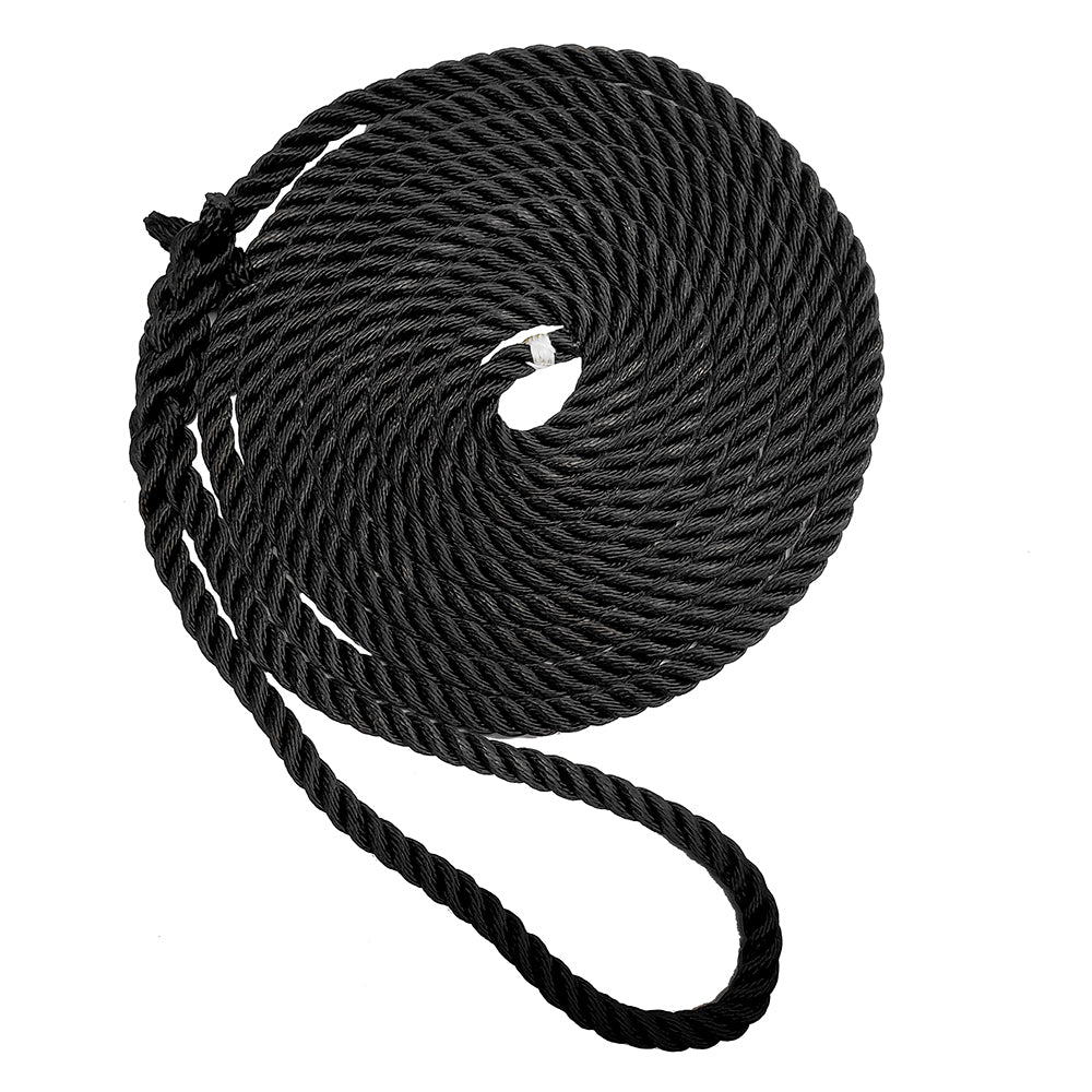 New England Ropes 5/8" Premium 3-Strand Dock Line - Black - 50 [C6054-20-00050] - BuoyMart.com  Dock Line New England Ropes