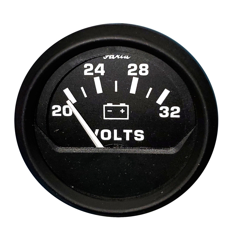 Faria Euro Black 2" Voltmeter (20-32 V) [12860] - BuoyMart.com  Gauges Faria Beede Instruments