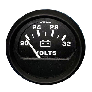Faria Euro Black 2" Voltmeter (20-32 V) [12860] - BuoyMart.com  Gauges Faria Beede Instruments